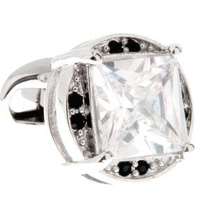 NEW! Large Diamond Color Crystal Cufflinks in Box
